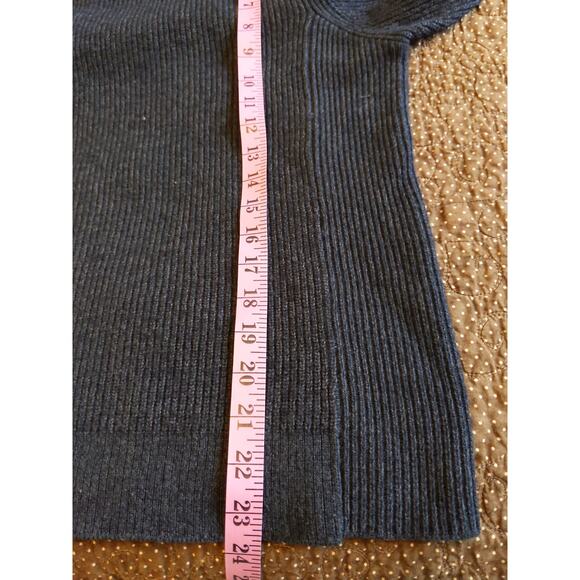 Vintage Monte Carlo Swiss Alps Crans Montana 1/4 Zip Sz M Wool Sweater Navy/Grey - Picture 8 of 9